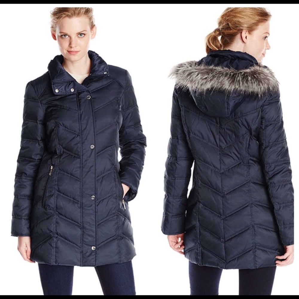 VGUC Kenneth Cole Down Coat - Navy